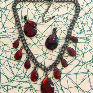 SOLD! Treasure chest of rhinestone & metal jewelry-necklaces and earrings